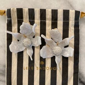 Lele Sadoughi clip on Mother of Pearl Lily Earring